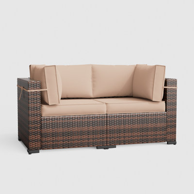 2 - Person Outdoor Seating Group With Cushions by Ebern Designs