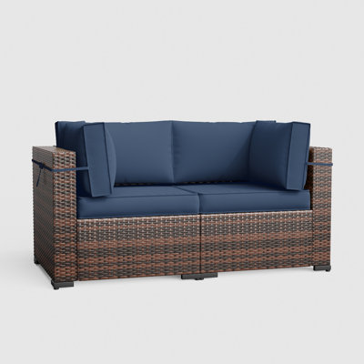 2 - Person Outdoor Seating Group With Cushions by Ebern Designs