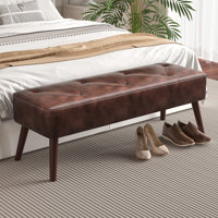 Lillyanna Faux Leather Upholstered Bench, 45" Wide by George Oliver