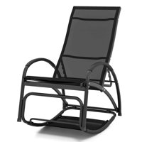 Arlmont & Co. 1 Pcs 2-in-1 Outdoor Rocking Chair With 4-position Adjustable Backrest Curved Armrests by Arlmont & Co.