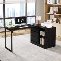 Reversible L Shaped Computer Desk With Drawer Cabinet by Ebern Designs