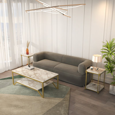 Flora & Zenas Coffee & Side Table Set by Wrought Studio