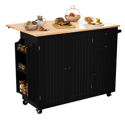 Sagrario Kitchen Island with Solid Wood Top by Ebern Designs