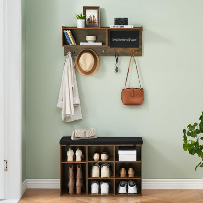 Entryway Bench With Coat Rack, 4 In 1 Hall Tree With Shoe Rack by Gracie Oaks
