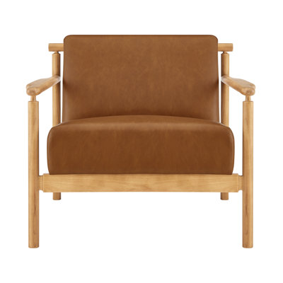 Dagur Faux Leather Accent Arm Chair by Latitude Run