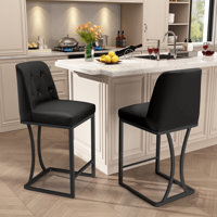 24" Counter Height Bar Stools with Back Kitchen Island Stools by Mercer41