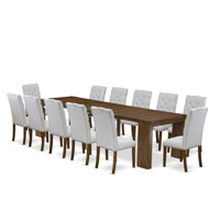 Extendable Dining Set Includes a Xtenczar Table and Linen Fabric Dining Chairs by Luxe by East West Furniture