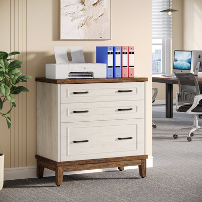 3-drawer File Cabinet, Lateral Filing Cabinet For A4/letter/legal Size by Winston Porter
