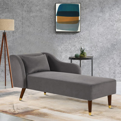 Barbanell Classic Velvet Upholstered Chaise Lounge Chair Indoor Use by Mercer41