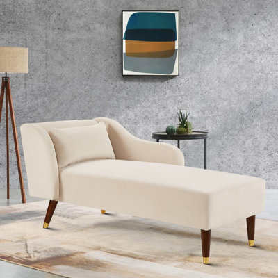 Barbanell Classic Velvet Upholstered Chaise Lounge Chair Indoor Use by Mercer41