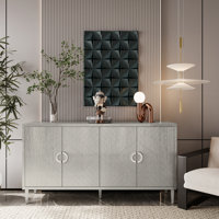Stylish And Functional 4-Door Storage Cabinet For Living Room by Red Barrel Studio