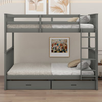 Jessena Kids Twin Over Twin Bunk Bed with Drawers by Harriet Bee