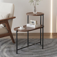 Small Coffee Tables 2-Tier Modern Sofa Side Table With Wood Storage Shelf Living Room End Tables Nightstands