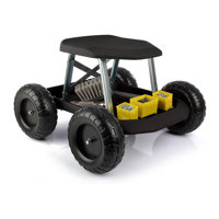 Gardening Stool - Rolling Garden Seat with Wheels and Storage Tool Tray - Garden Cart Scooter - Yard Tools by Arlmont & Co.