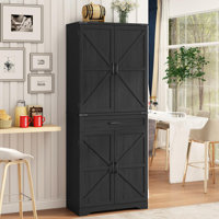 72" Tall Farmhouse Kitchen Pantry, Farmhouse Storage Cabinet With Adjustable Shelves by Ophelia & Co.