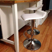 Dric Upholstered Adjustable Height Counter Stool with Metal Frame by Wrought Studio