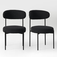 Faux Shearling Fabric Upholstered Side Chair With Metal Leg by Ebern Designs