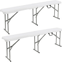 Arlmont & Co. 2pcs 6 Ft Portable Folding Bench Outdoor Picnic Bench 550 Lbs Limited For Dining by Arlmont & Co.