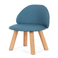 Wooden Upholstered Stool Linen Kids by George Oliver