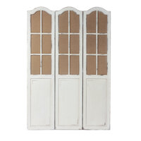 Solid Wooden 3 Panel Folding Room Divider, Handcrafted Rustic Folding Privacy Screens by Bay Isle Home