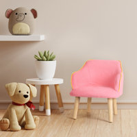 Home Low Wooden Chair with Backrest by George Oliver