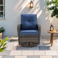 Braxleigh Outdoor Patio Wicker Swivel Glide Rocker Chair With Cushions by Lark Manor