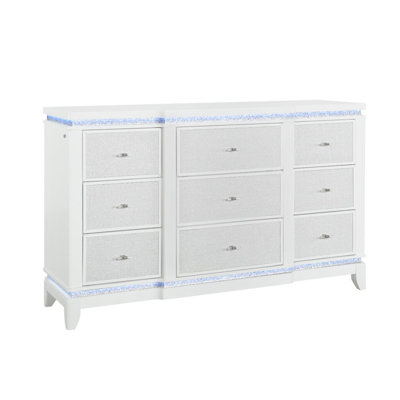 Alina White Dresser With Led by Rosdorf Park