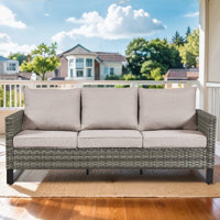 Outdoor Brooksie Swivel Gliding Wicker Chair with Cushions by Latitude Run