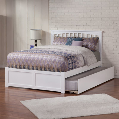 Huntsville Solid Wood Platform Bed with Footboard & Full Roll Out Trundle by Harper Orchard