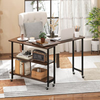 17 Stories 360° Rotatable Sofa Side Table L-shaped Laptop Desk Snack Table Withshelf Patented by 17 Stories