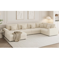 Kaneki 6 - Piece Slipcovered Corduroy Sectional Sofa Sleeper Couch by Latitude Run