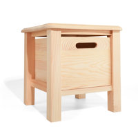Dorislee Solid Wood Storage Stool with Drawer, Accent Stool, Sitting Stool by Millwood Pines