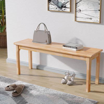 Cintora Solid Wood Bench Dining Bench Entryway End of Bed Bench by Ebern Designs