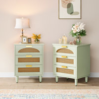 Attis 3-Drawer Rattan Nightstand by Bay Isle Home