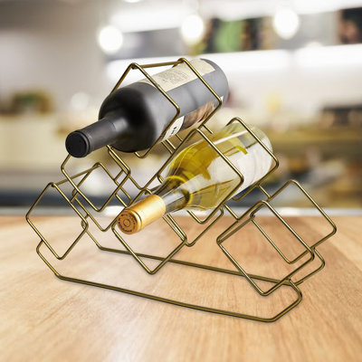6 Bottles Freestanding Tabletop Wine Holder, Countertop Wine Rack, Perfect For Home Decor & Kitchen Storage Rack, Bar, Wine Cellar, Cabinet, Pantry, D by Tatara Group