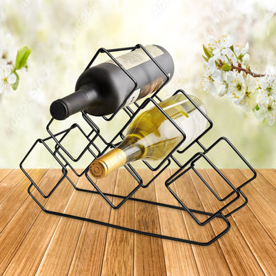 6 Bottles Freestanding Tabletop Wine Holder, Countertop Wine Rack, Perfect For Home Decor & Kitchen Storage Rack, Bar, Wine Cellar, Cabinet, Pantry, D by Tatara Group