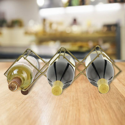 5 Bottles Freestanding Tabletop Wine Holder, Countertop Wine Rack, Perfect For Home Decor & Kitchen Storage Rack, Bar, Wine Cellar, Cabinet, Pantry, W by Tatara Group