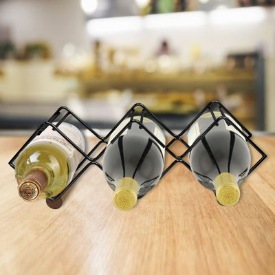 5 Bottles Freestanding Tabletop Wine Holder, Countertop Wine Rack, Perfect For Home Decor & Kitchen Storage Rack, Bar, Wine Cellar, Cabinet, Pantry, W by Tatara Group