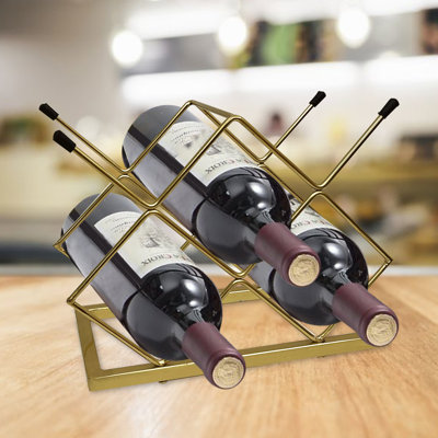 5 Bottles Freestanding Tabletop Wine Holder, Countertop Wine Rack, Perfect For Home Decor & Kitchen Storage Rack, Bar, Wine Cellar, Cabinet, Pantry, D by Tatara Group