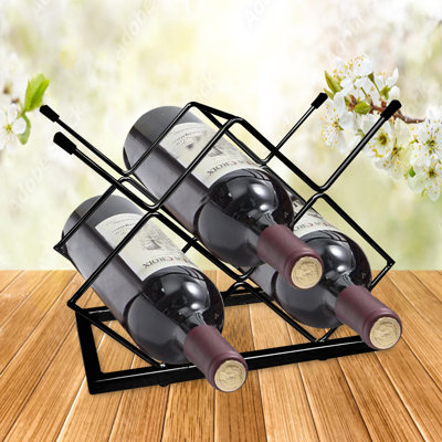 5 Bottles Freestanding Tabletop Wine Holder, Countertop Wine Rack, Perfect For Home Decor & Kitchen Storage Rack, Bar, Wine Cellar, Cabinet, Pantry, D by Tatara Group