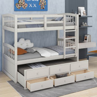 Jionnie Kids Twin Over Twin Bunk Bed with Trundle by Harriet Bee