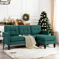 Dobro L-Shaped Sectional Sofa, Couch with Reversible Chaise, Couch Set for Small Spaces, Perfect for Living Rooms and Apartments by Ebern Designs