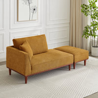 Finken Upholstered Chaise Lounge and Stool by Ebern Designs