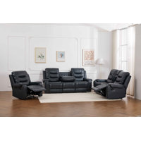 Adele 3 - Piece Faux Leather Living Room Set by Winston Porter