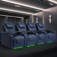 Home Theater Seating 7 Color Ambient Lighting Row Of 4 by Orren Ellis