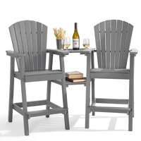 HDPE Tall Adirondack Chair Set with Removable Double Trays (Set of 2) by Rosecliff Heights