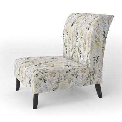 Delicate Ferns II - Upholstered Bohemian & Eclectic Accent Slipper Chair by Red Barrel Studio