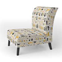 Minimalist Forest Animal Pattern - Upholstered Casual Accent Slipper Chair by Red Barrel Studio