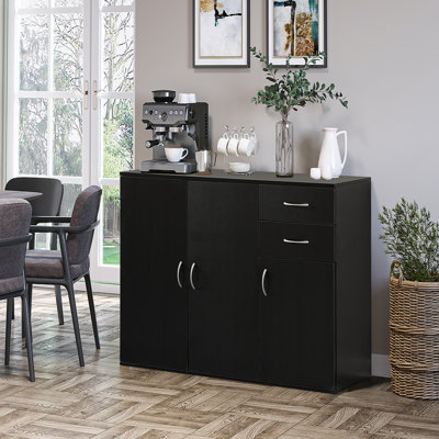 33-inch Sideboard Buffet Cabinet With Storage, Spacious Table Top, Large Drawers, And Adjustable Shelf - Kitchen Organizer And Storage - Ideal For Sto by Ebern Designs