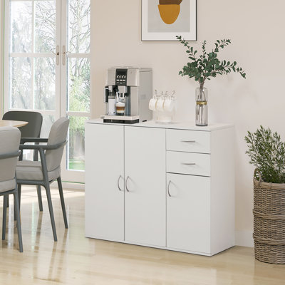 33-inch Sideboard Buffet Cabinet With Storage, Spacious Table Top, Large Drawers, And Adjustable Shelf - Kitchen Organizer And Storage - Ideal For Sto by Ebern Designs